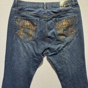 Vintage Y2K Makaveli Branded Jeans Men 40x31‎ Embroidered 90s Baggy  Grunge